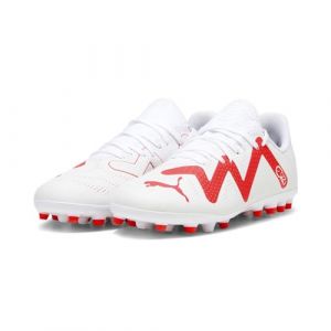 Puma Future Play MG JR Chaussure de Football, White-Fire Orchid, 28 EU