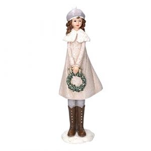 Vacchetti Figurine en résine pour Fille avec Guirlande Blanche