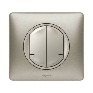 Legrand Commande double sans fils on/off C&eacute;liane with Netatmo - plaque titane (199179)