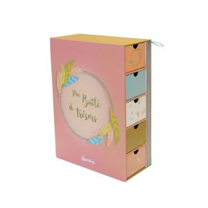 Image de Domiva COFFRET "BOÎTE À TRÉSORS" + JOURNAL DE NAISSANCE HAPPY