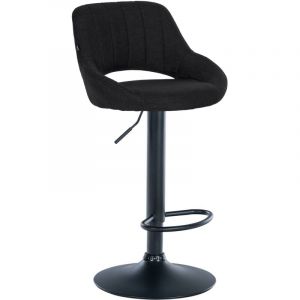 CLP Tabouret de bar Milet en Tissu et Pied métal Noir Noir