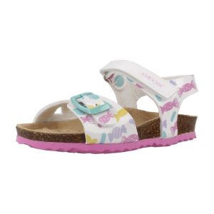 Geox Bébé Fille B Sandal Chalki Girl Sandales, White/Silver, 21 EU