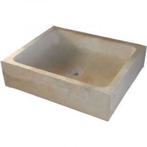 Evier vasque rectangulaire b&eacute;ton &ndash; Couleur Champagne RAL 1733 &ndash; Pour ext&eacute;rieur