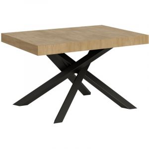 Table extensible 90x130/390 cm Volantis Quercia Natura structure Anthracite