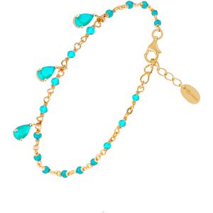 Bracelet En Argent Doré Gouttes Turquoise