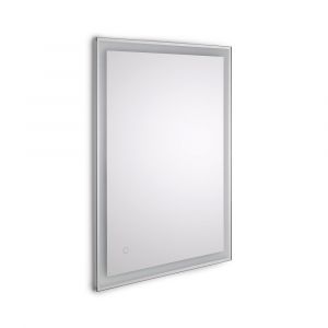 Image de Emuca Miroir de salle de bain Heracles avec éclairage LED frontal et décoratif (AC 230V 50Hz), 34 W, Plastique et Verre