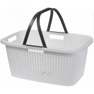 Storage Solutions Panier à linge, capacité 38 litres, blanc/graphite
