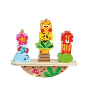 Molto Jouet En Bois - Activity Stacker - Animaux De La Jungle - Motricit&eacute; Fine - B&eacute;b&eacute;