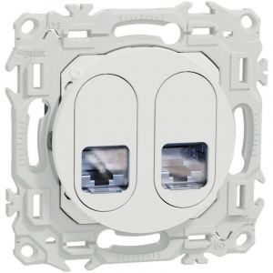 Schneider Electric Prise double RJ45 Cat6 STP blanche Odace (S920486)