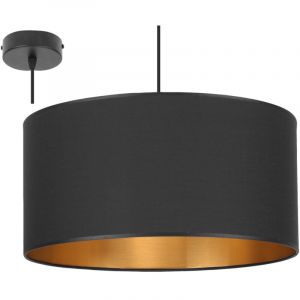 Plafonnier suspendu, abat-jour, noir, LED, 40 cm