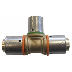 Raccord Té inégal à sertir laiton D.20 pour tube en per