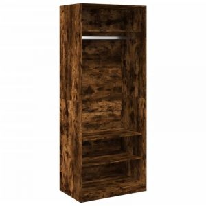 VidaXL Garde-robe ch&ecirc;ne fum&eacute; 80x50x200 cm bois d'ing&eacute;nierie, armoire de rangement, organisateur de garde-robe, armoire, placard, garde-robe de chambre