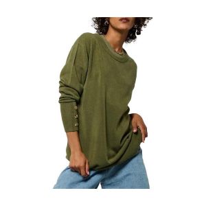 Kaporal Femme Pull pour Coupe Regular, Manches Longues, Col Rond, Mod&egrave;le Marka, Couleur Khaki, Taille XS, Kaki, XS EU