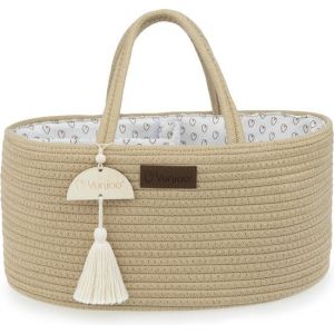 Yunioo Organisateur de couches│Organisateur de table à langer pour la chambre de bébé│Panier cadeau bébé pour couches et lingettes│Organisateur de jouets│Panier de change pour bébé│Créme (Yunioo Childcare, neuf)