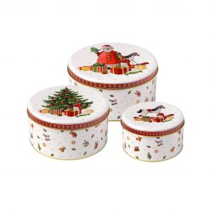 Villeroy & Boch Winter Collage Accessoires Lot de 3 boîtes à biscuits multicolores 19,7 x 9,4 cm