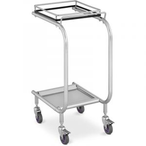 Royal Catering Uniprodo - Charriot Porte-Poubelle Support Poubelle Argenté Grande Ouverture 4 Roulettes