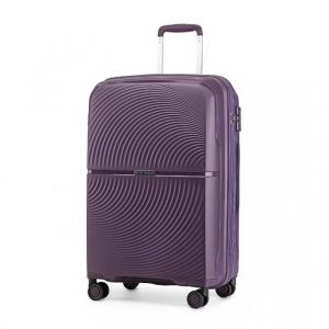 Valise Moyenne Bagage à Main Trolley Rigide 67x46x27cm Valise de Voyage avec 4 roulettes Doubles Pivotantes et Serrure TSA, Violet