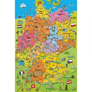 Schmidt Puzzle Carte de l'Allemagne avec Images Spiele