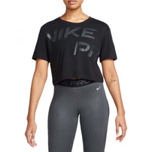 Nike T-shirt Training Pro Femme - Black, Black - Taille L
