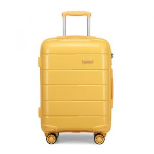Kono Grand Valise Rigide en Polypropyl&egrave;ne Bagage de 28 Pouces L&eacute;ger 4 roulettes avec Serrure TSA(Jaune, L (74cm - 105L))