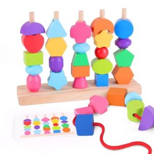 Image de Jouet Montessori en Bois à Empiler et Tri pour Bébé et Enfant 3 Ans - Jouets d'Activité et de Développement - Jeux Bebe Éducatifs pour Tout-Petits - Cadeau d'anniversaire Et Naissance Fille Garçon