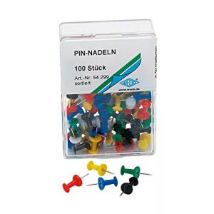 Wedo 54 299 - Punaises, couleurs assorties, contenu: 100 pièces