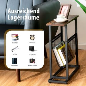 Coast Industrial Side Table 2-stage narrow softer 48 x 18 x 54.5 cm brown + black