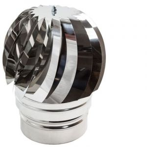 Zeker - Extracteur de fumée et vent de cheminée ø 20 cm globe tournant ronde (raccord mâle) Rotatif Éolien en acier inoxydable