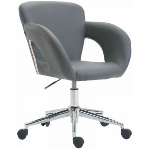 CLP Chaise de bureau Edison similicuir, Gris