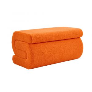 Sweeek - Banc design revêtement bouclette orange 1-2 places l 92 x p 50 x h 45cm - Sasha