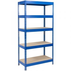 &Eacute;tag&egrave;re m&eacute;tallique de Rangement renforc&eacute;e &agrave; Charge Lourde 5 &Eacute;tages Bleu 220 x 90 x 45 cm