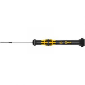 Image de Wera Tournevis &eacute;lectronique ESD plat, Larg. : de la lame : 2,5 mm, Epais. : de la lame 0,40 mm, Long. de la lame 80 mm, Long. totale : 177 mm -