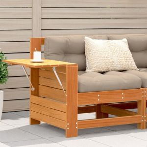 VidaXL Canapé de jardin accoudoir avec table d appoint bois massif pin