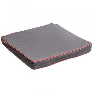 Hesperide Galette de chaise Piping - 40 x 40 cm - Gris et corail
