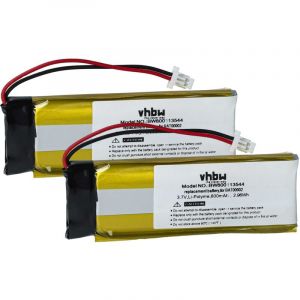 Vhbw 2x Batterie compatible avec Cardo G4, G9x, G9, Scala Rider G9, Scala Rider G4 gps, appareil de navigation (800mAh, 3,7V, Li-polymère)
