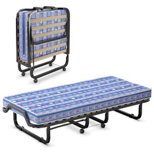 Lit pliant Coast 80 x 200 cm avec matelas en mousse à mémoire de forme - Bleu