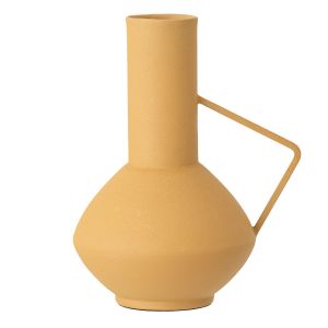 Image de Bloomingville Vase en métal avec poignée 21 cm Jaune