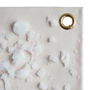 Bache de Protection 3,5x4 m Blanc Crème - Qualité 8 ans TECPLAST 640MU - Bache PVC étanche - Résistance Anti-UV