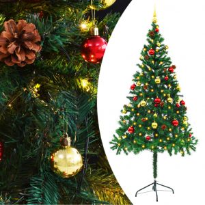 VidaXL Arbre de No?l artificiel avec boules et LED Vert 180 cm