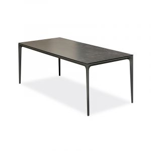 Remarquable Table de jardin 8 places en céramique - Gris anthracite