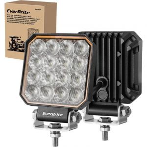 Lot de 2 Phares de Travail led 12V/24V, 6000K Projecteur led Voiture 25W, Etanche IP66, Feux de Travail led pour suv, Voiture, Moto, Excavateur