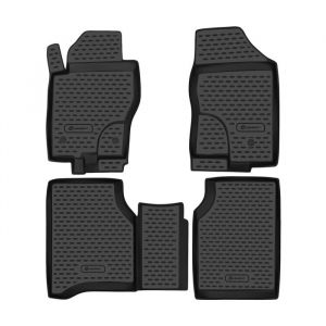 Element Tapis de Sol TPE pour Nissan Navara (2010-2015) | Pick-up | 4 pi&egrave;ces | Tapis de Sol de Voiture 100% sur Mesure, Tapis de Voiture en Caoutchouc