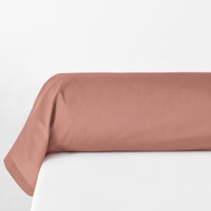 Taie de traversin unie percale de coton biologique Bois De Rose Taille 85X185 cm