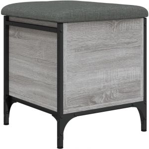 VidaXL Banc de rangement sonoma gris 42x42x45 cm bois d'ingénierie