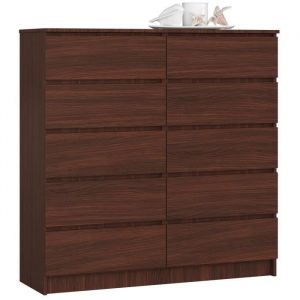 Commode AKORD K120 Wengé 120 cm 10 tiroirs façade Wengé 120x40x121 cm