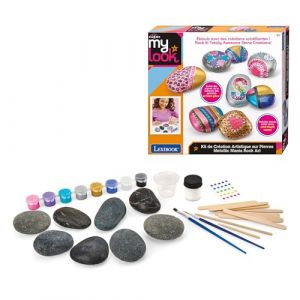 Lexibook Kit de Création Artistique sur Pierres avec Effet Métallique, 8 Couleurs métalliques, CRSS1