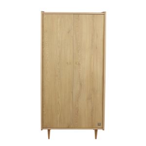 Armoire 2 Portes Avec Poignées Dorées Décor Bois Chêne Vintage