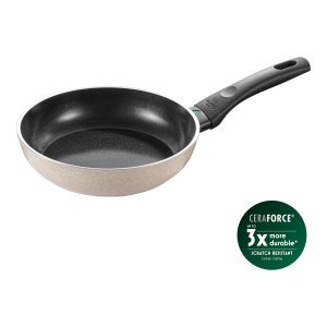 Ballarini Ledro Poêle, 20 cm, Aluminium, Compatible Induction, Revêtement Antiadhésif en Céramique, Thermopoint, Fabriquée en Italie, Sable
