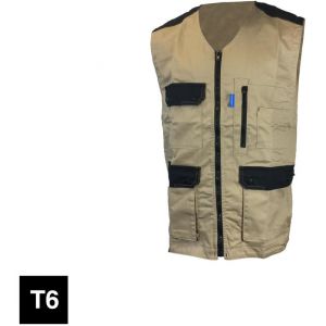 Cepovett Gilet de travail Kargo pro light - beige et noir - Taille 6