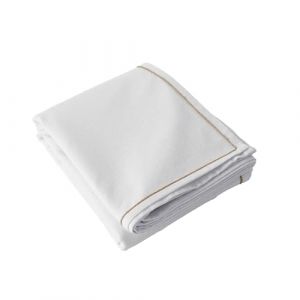 Enjoy Home - Nappe Blanche Déperlante 140x240cm, Aspect Lin, 80% Coton et 20% Polyester, Coton recyclé 180gr/m², Collection décoration de Table extérieure Lina, Esprit Campagne bohème